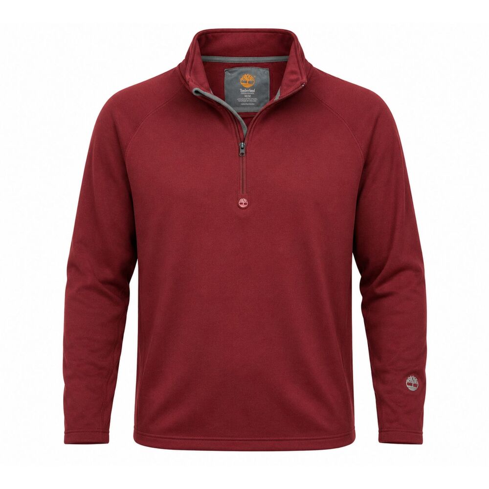Timberland Performance 1/4 Zip Pullover Sweatshirt Burgundy Red Women's M